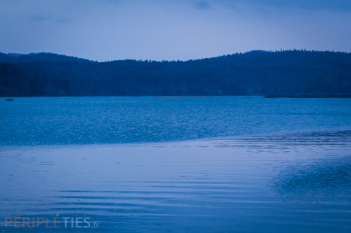Lac de Cerknica, lac intermittent de Slovénie, au crépuscule